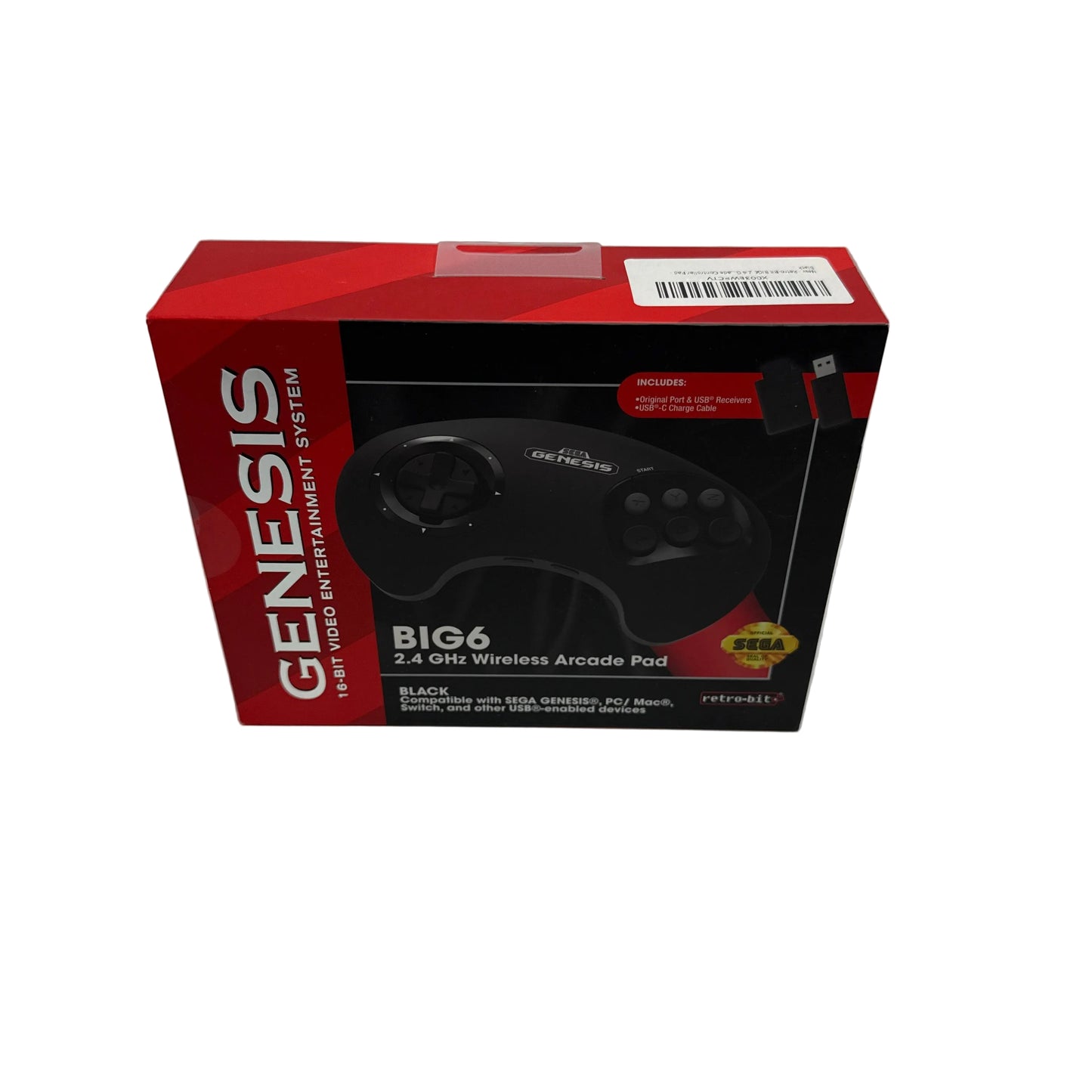 [Genesis] Retro-Bit Big 6 Wireless Arcade Pad (Like New)
