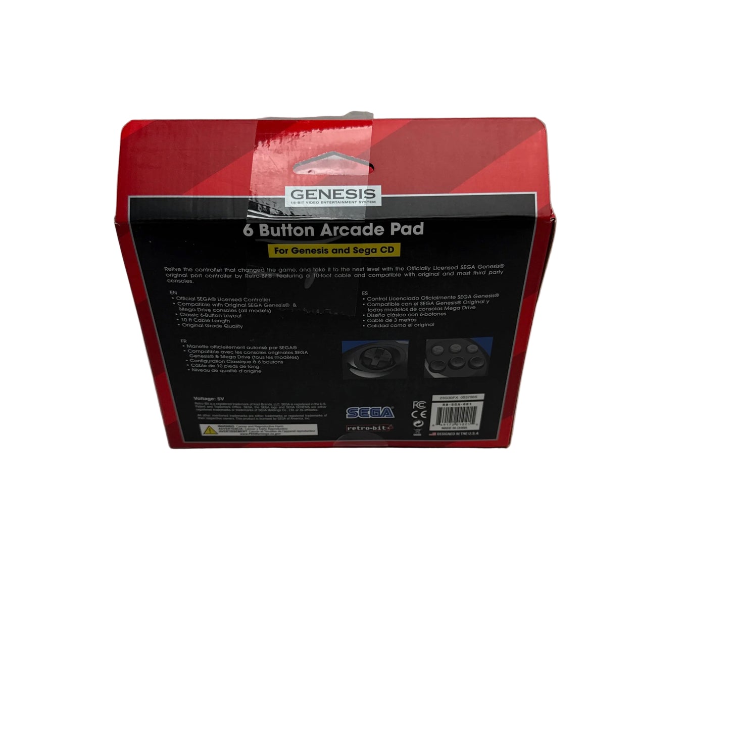 [Genesis] Retro-Bit 6 Button Arcade Pad (Like New)