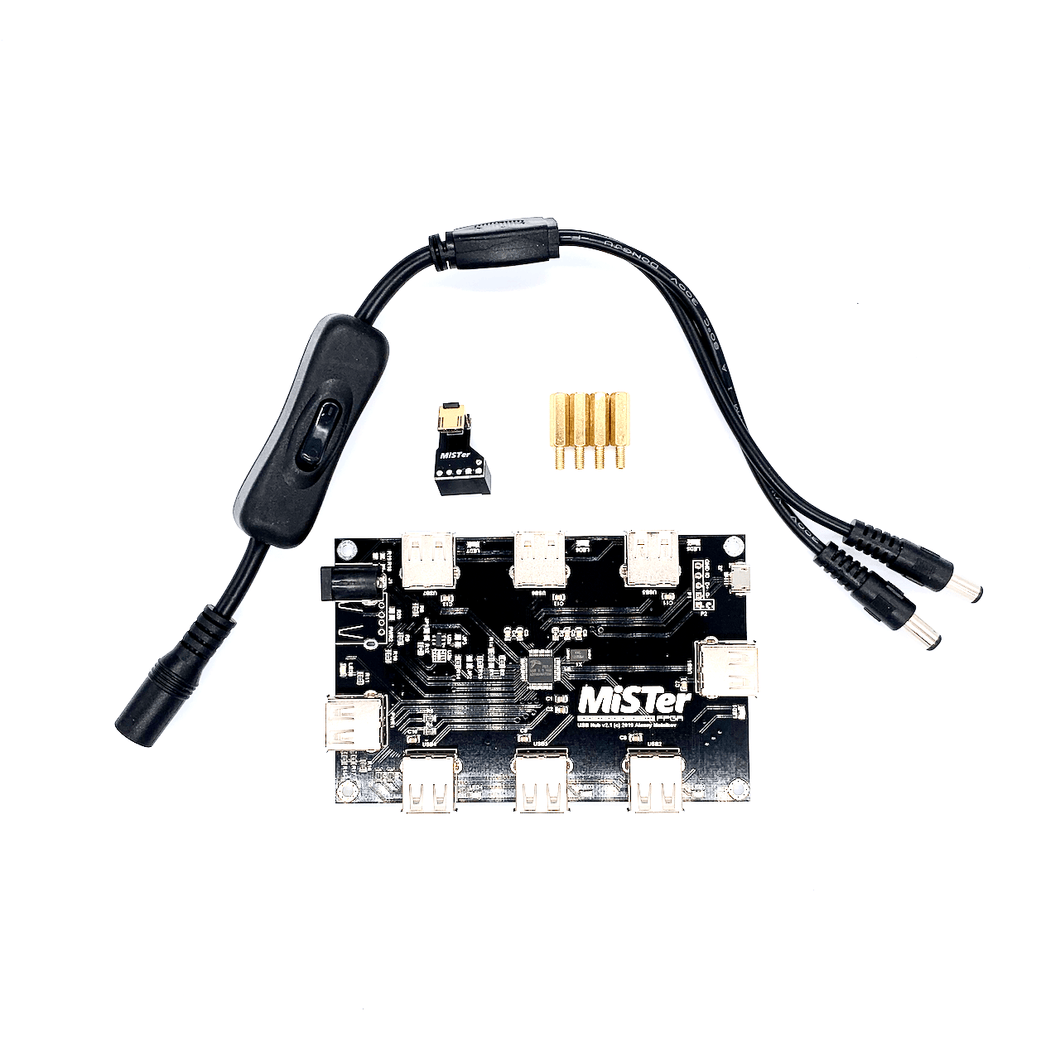 MiSTer FPGA Hub USB avec répartiteur DC + commutateur + support USB